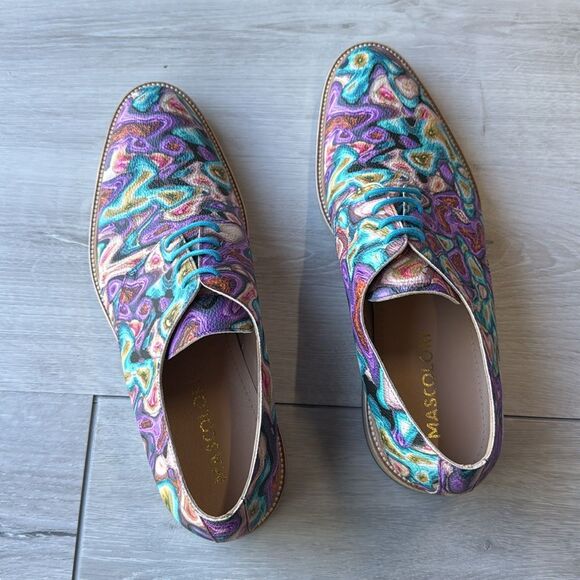 Mascolori Men's Oxford Multicolored Size 44Euro 12US Made In Portugal New In Box - Picture 9 of 10